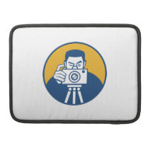 Photographer With Camera Retro Sleeve For MacBook Pro