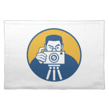 Photographer With Camera Retro Placemat