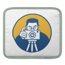 Photographer With Camera Retro Sleeve For iPads