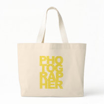 Photographer - Yellow Text Tote Bags
