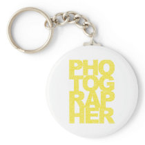 Photographer - Yellow Text Key Chains