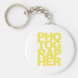 Photographer - Yellow Text Keychain