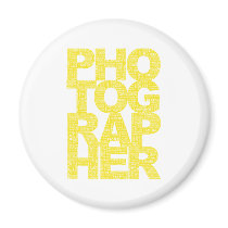 Photographer - Yellow Text Magnet