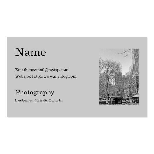 Photographer's Business Card Template (front side)