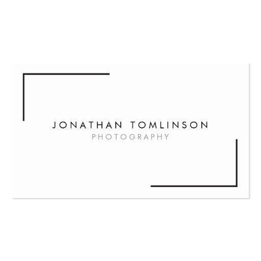 Photographers Modern and Minimal Frame White Business Card