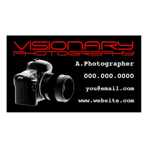Photographic industry business card (back side)