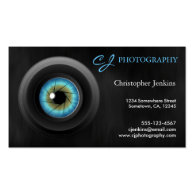Photography Blue Eye Camera Lens Business Cards