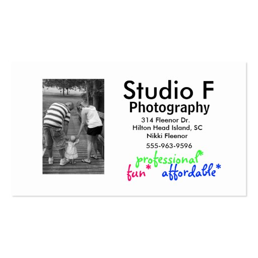 Photography Business Card (front side)