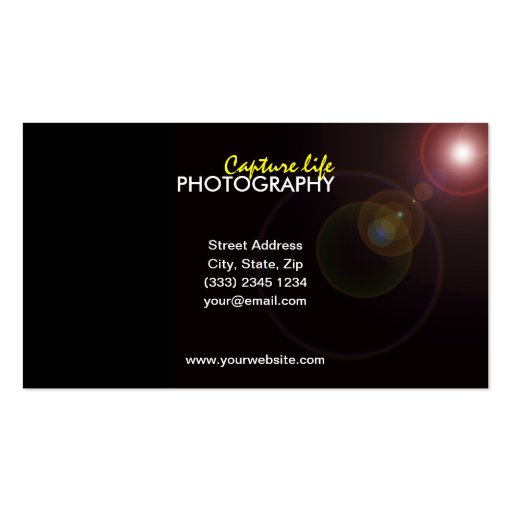 Photography business card (front side)