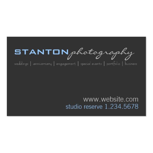 PHOTOGRAPHY BUSINESS CARD (front side)