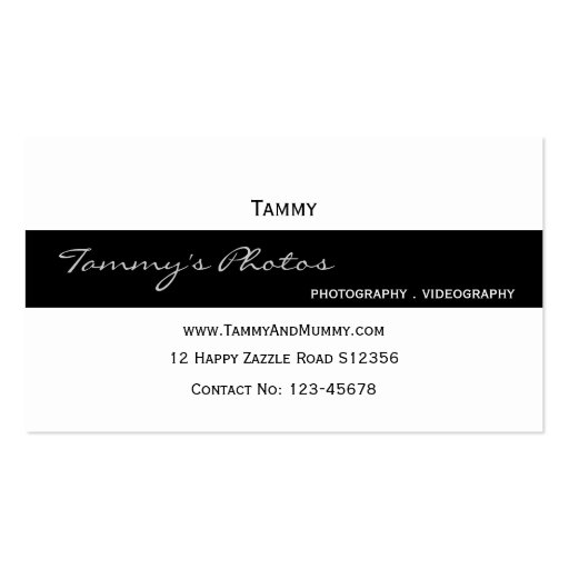 Photography Business Card (back side)