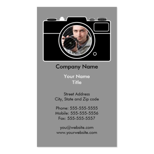 Photography Business Card - Black, Gray & White (back side)