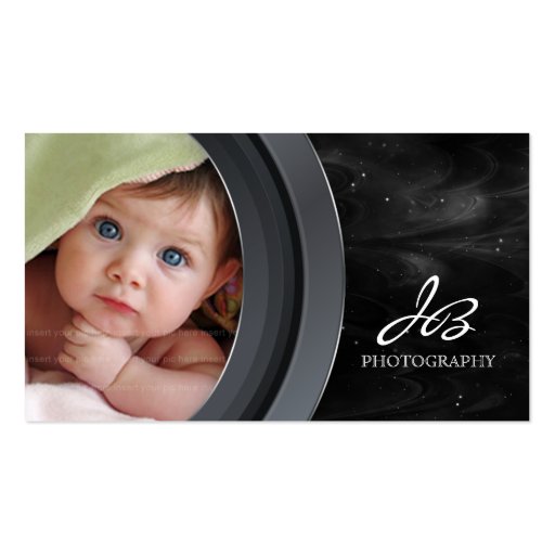 Photography Business Card Black Star Sky (front side)