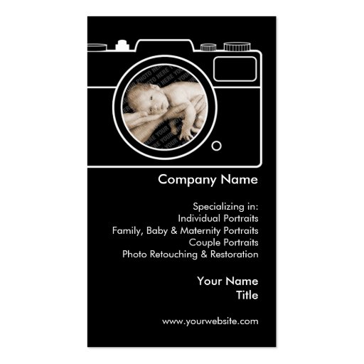 Photography Business Card - Black & White (front side)