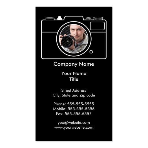 Photography Business Card - Black & White (back side)