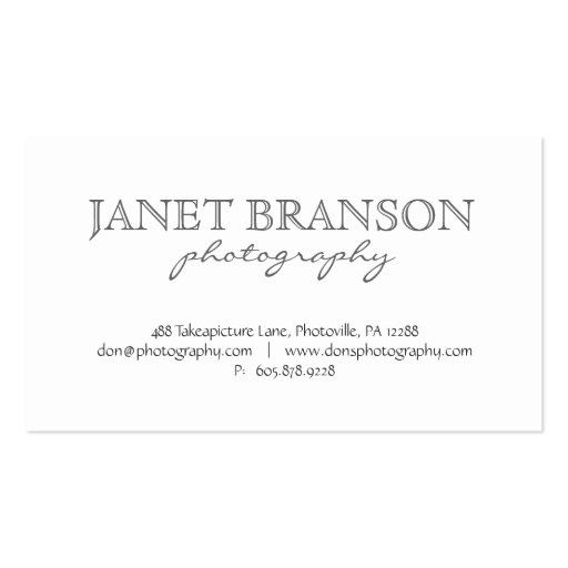 Photography Business Card Denim Photo Template (back side)