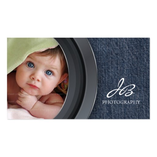 Photography Business Card Denim Photo Template (front side)