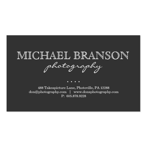 Photography Business Card Metal Fence Garage (back side)