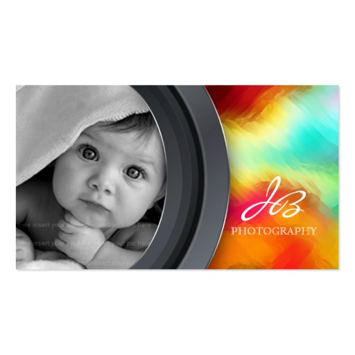 Photography Business Card Photo Bold Turquoise