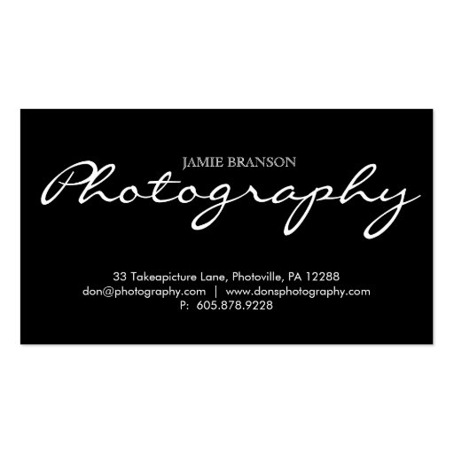 Photography Business Card Photo Template Blue (back side)