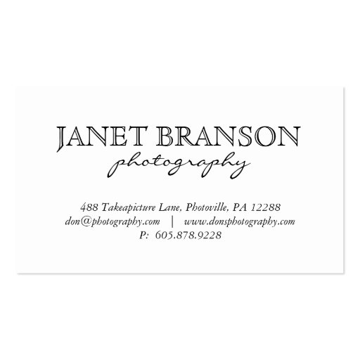 Photography Business Card Smoky Lights (back side)