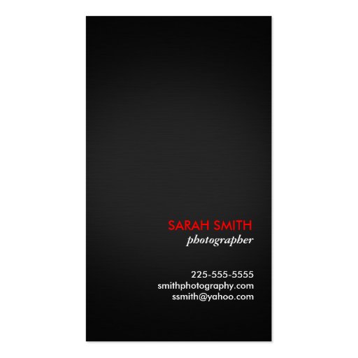 Photography Business Card Template (front side)