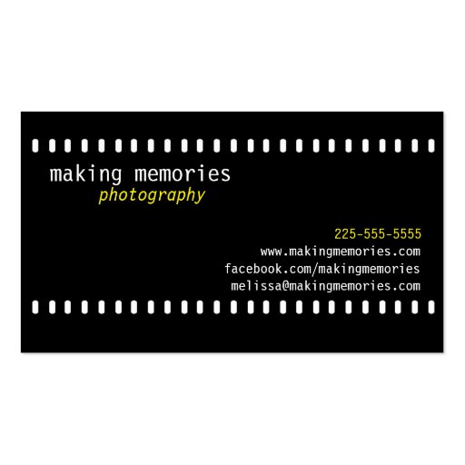 Photography Business Card Templates (front side)