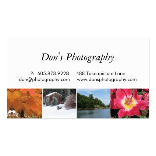 Photography Business Card White 4 Seasons