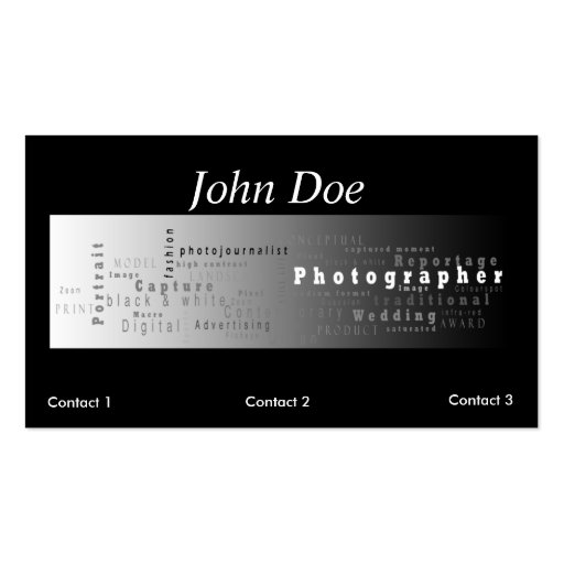 Photography Business card - white stripe