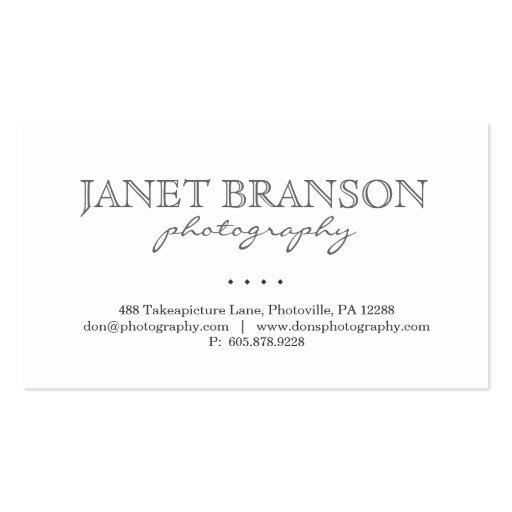 Photography Business Card Wood Photo Template (back side)