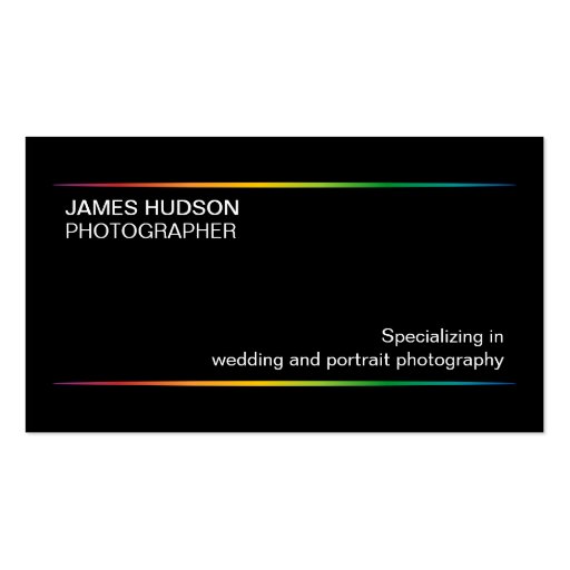 Photography Business Cards (back side)