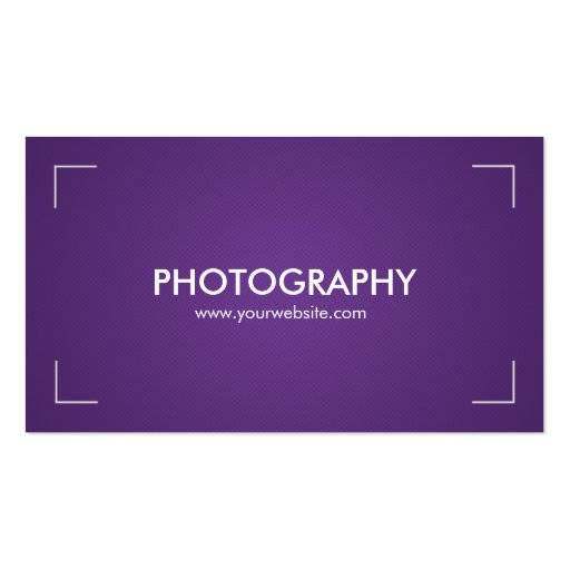 Photography Business Cards in Purple & White (front side)