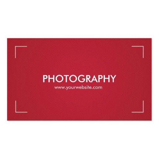 Photography Business Cards in Red & White (front side)