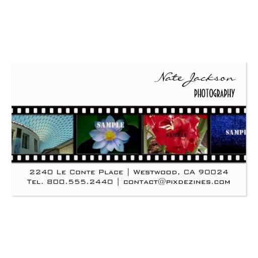 Photography business cards photos template (back side)