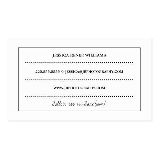 Photography | Chalboard Business Cards (back side)