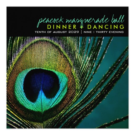Photography Colorful Peacock Feather Party Invite