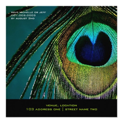 Photography Colorful Peacock Feather Party Invite