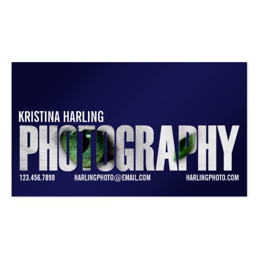 Photography Cutout - Blue Business Card Template (front side)
