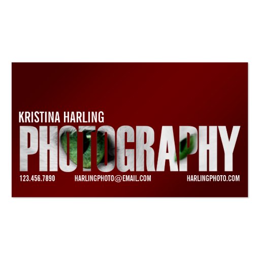 Photography Cutout - Red Business Card Templates (front side)