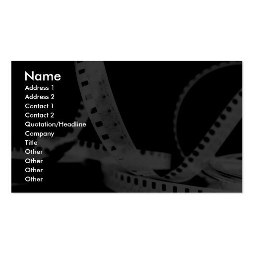 Photography, Flim, Entertainment Business Cards (front side)