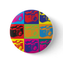 Photography Pop Art Pinback Button