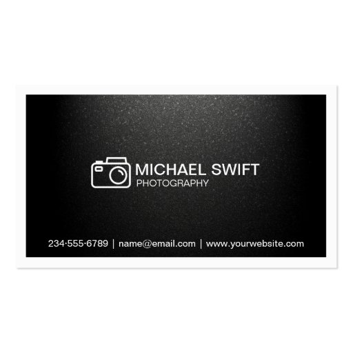 Photography Showcase Minimal Simple Matte Black Business Card Zazzle