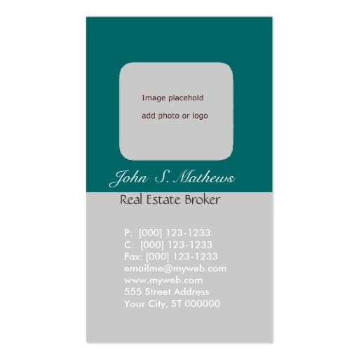 PhotoHolder Realtor Real Estate Business Card Template (front side)