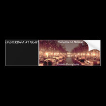 PhotoText Sticker -Amsterdam At Night  bumper stickers
