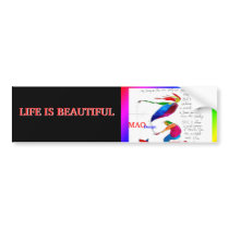 PhotoText Sticker - LIFE IS BEAUTIFUL bumper stickers
