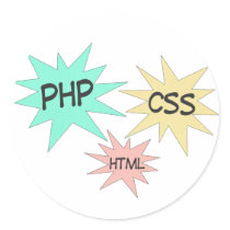 PHP CSS HTML ROUND STICKER