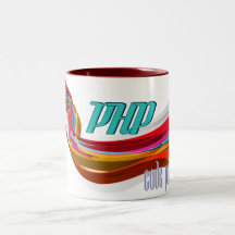 PHP- Red Orange Gray Smooth wave Mugs