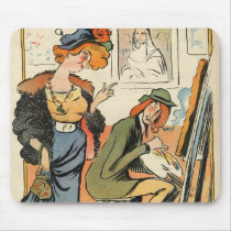 Phryne: caricature of an artist's model mouse pads