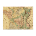 Physical and mineralogical map of France Post Cards