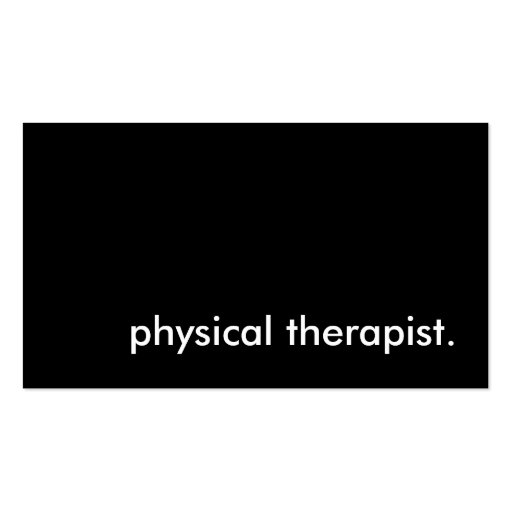 physical therapist. business card template (front side)